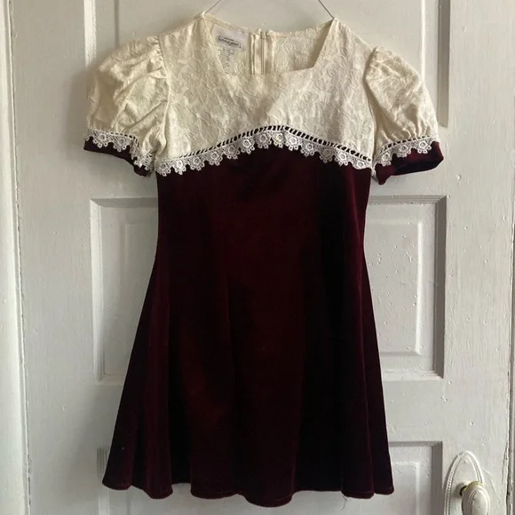 bonnie jean burgundy dress Bonnie Jean Cream and Burgundy Formal Dress